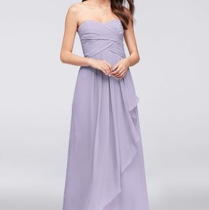 Davids Bridal Strapless Chiffon Dress